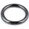 Karabína guľatá na kabelky / krúžok na kľúče Ø32 mm - nikel čierny (10 ks)