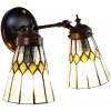 Clayre & Eef Nástenná Tiffany lampa 2 tienidlá žlté detaily Yello - 30*23*23 cm E14/max 2*25W - Clayre & Eef
