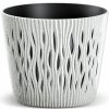 PROSPERPLAST Kvetináč SANDY ROUND ECO WOOD biely 18,9 cm