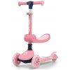 Trojkolesová balančná kolobežka-scooter so sedadlom FUZZY pre deti pink
