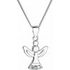Strieborný náhrdelník anjel so Swarovski kryštálmi biely 32078.1 Krystal