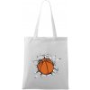 Basketbal lopta v triku - Taška bavlnená - 42 x 38 cm ( Biela )