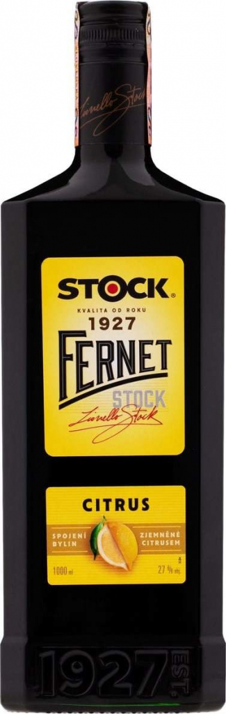 Fernet Stock Citrus 27% 1 l (čistá fľaša)