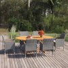 7-dielna záhradná jedálenská súprava polyratanová sivá
