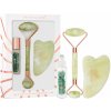 Crystallove - Jade Beauty Set - Masážna sada na pleť: masážny roller + kameň Gua Sha + fľaštička na olej