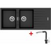 Akčný set Sinks PERFECTO 1160 DUO Metalblack + batéria MIX 3 P GR