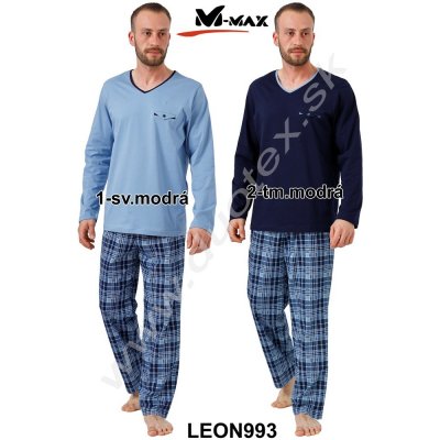 M-Max Leon 993 pánské pyžamo dlouhé sv.modré