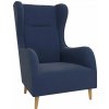 Tmavomodré zamatové kreslo ušiak Carole – Ropez
