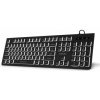 EVOLVEO K1010, klávesnica s bielym podsvietením, K1010-BK-CZ