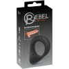 Rebel Vibračný krúžok na masáž s 10 režimami, silikónový, čierny