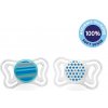 CHICCO Cumlík Physio Light silikónový 6-16m chlapec - prúžok/hviezdy 2 ks 71033.21A