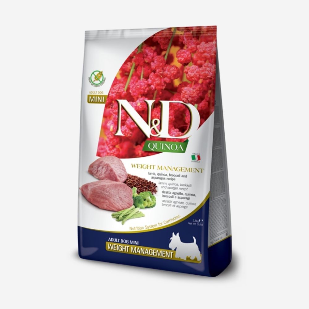 N&D dog QUINOA Adult mini weight managment lamb 2,5 kg