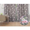 Biante Bavlnený záves Sandra SA-553 Ružové kvety na sivom 150x210 cm