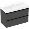 Hansgrohe Xelu Q Skrinka s umývadlom, 63x98x50 cm, 2 zásuvky, matná sivá/matná čierna 54384670-HG