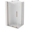 MEXEN/S - Velár sprchovací kút, posuvné dvere 140 x 100, dekor, ružové zlato 871-140-100-31-60