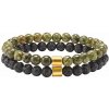Nefertitis Sada náramkov zo serpentínu a lávy NF47528 - obvod cca 16 až 23 cm