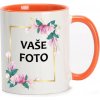HRNČEK S FOTKOU FAREBNÝ RÁMIK MAGNÓLIE 350 ML FOTOpošta Farba: ORANŽOVÝ