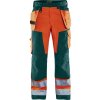 Blåkläder AB 1568 remeslnické výstražné kalhoty Farba: Oranžová/zelená, Veľkosť: D104