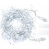 DECOLED Eco Fix LED vonkajšia svetelná reťaz 8 m s kryštálmi, ľadovo biela, 80 diód, 36 V, priehľadný kábel IP44, predĺženie