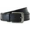 Arwel Čierny kožený pánsky opasok s dvojitým šitím 913-5002-2-60/60-9007-40 Veľkosť: 95 cm