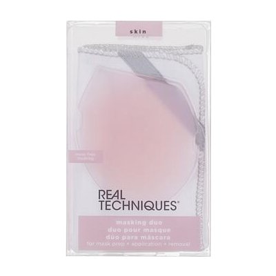 Real Techniques Skin Masking Duo barva růžová sada:: aplikátor na pleťovou masku 1 ks + bavlněný ručník 1 ks