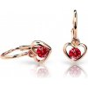 Cutie Jewellery Detské zlaté náušnice srdiečka C1943R Ruby Dark