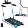THUNDER® THUNDER RACE-Biela Bežecký pás 14 km/h skladací Walking Pad 2 HP do 130 kg LED Modrátooth App domáci tréning