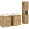 Comad Kúpeľňová zostava Nova Oak so skrinkami a umývadlami 120 cm dubový