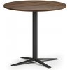 Konferenčný stolík AURA, priemer 80 cm, čierna podnož, orech