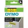 DYMO páska D1 12mm x 7m, čierna na žltej 45018