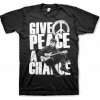 John Lennon Tričko Give Peace A Chance Unisex Black S