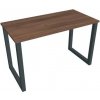 Pracovný stôl UNI O, 120x75,5x60 cm, orech/čierna