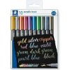 Dekoračný popisovač, 1 6 mm, kužeľový hrot, STAEDTLER 8321, 10 rôznych kovových farieb