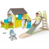 Set šmykľavka s dvojitou vlnou a vodotryskom 2,3 m Toboggan XL Life Smoby a rozšíriteľný domček Pretty s kuchynkou záhradkou zvončekom a stoličkou