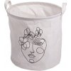 Textilomanie Úložný kôš s potlačou GUSTA 30x30 cm, biely