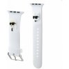 Karl Lagerfeld Karl and Choupette Head NFT Řemínek pro Apple Watch 38/40/41 White KLAWMSLKCNH