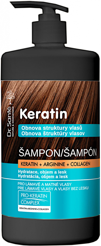 Dr. Santé Keratin šampón pre oslabené vlasy For Dull and Brittle Hair 1000 ml