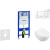 Geberit Duofix - Modul pre závesné WC s tlačidlom Sigma30, biela/lesklý chróm + Villeroy Boch - WC a doska, DirectFlush, SoftClose, CeramicPlus 111.300.00.5 NI5