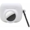 AppleKing 2v1 silikónový ochranný obal pre AirPods 3 / AirTag - biely - možnosť vrátiť tovar ZADARMO do 30tich dní