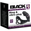 You2Toys Black Velvets Ring& Vibro Plug – krúžok na penis a semenníky s análným vibrátorom (čierny)