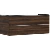 HANSGROHE Xelu Q závesná skrinka pre laminátovú dosku s umývadlovou misou, 2 zásuvky, 1180 x 550 x 485 mm, tmavý orech, rukoväť matná biela, 54085700