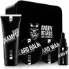 Angry Beards Saloon Jack Saloon olej na bradu 30 ml + Carl Smooth balzam na fúzy 50 ml + Rubit Realgood čistiaci šampón 250 ml + Beardich B. vosk na bradu 30 ml darčeková sada