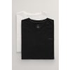 SPODNÁ BIELIZEŇ GANT V-NECK T-SHIRT 2-PACK BLACK / WHITE