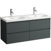 Laufen Lani - Umývadlová skrinka, 118x45x52 cm, 4 zásuvky, sivá H4035741122661