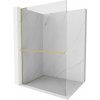 MEXEN/S - Kioto+ L Sprchová zástena WALK-IN s poličkou a držiakom uterákov 70 x 200 cm, transparent, zlatá kartáčovaná 800-070-123-55-00
