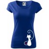 Zamilovaná mačka spredu Pure dámske tričko Kráľovská modrá
