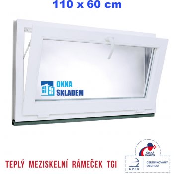 Trocal Plastové okno 110x60 cm biele sklopné