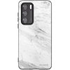 Picasee silikonový černý obal pro Huawei P40 - White marble