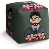 Sablio Taburet Kocka Money heist Profesor a jeho tým Zelená: 40x40x40 cm