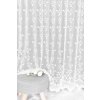Záclona grécky tyl, Zámocké kvety, metráž, biela 130 cm